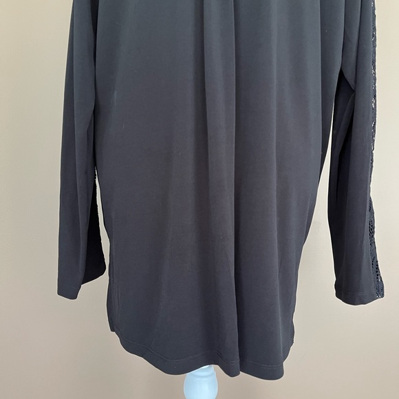 {MICHAEL Michael Kors} Black Tunic Top with Lace & Gold Tassels - Womens Large - Picture 9 of 12